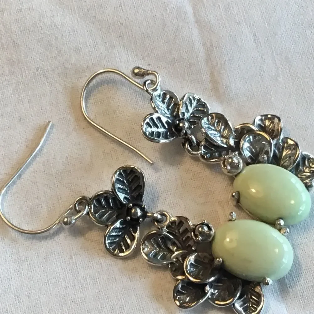 NWOT.  SS Australian Lemon Chrysoprase Earrings